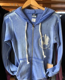 MEDIUM Blue Fleece Sanded Hoodie