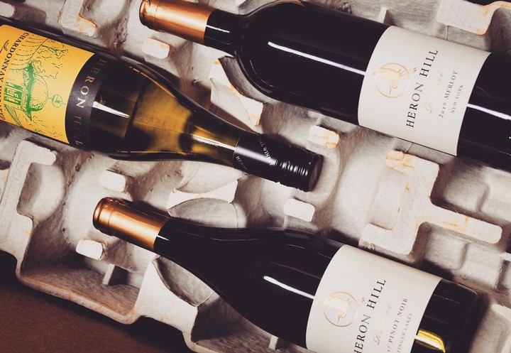 Wine bottles in a shipping box